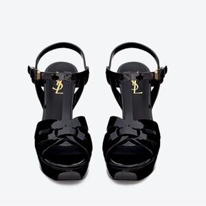 Yves Saint Laurent Black Patent Leather Heels